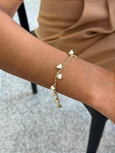 Pulseira Perolas de Coração