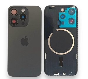 TAMPA TRASEIRA IPHONE 15 PRO COMPLETA PRETO TITANIUM