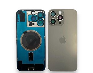 TAMPA TRASEIRA IPHONE 16 PRO COMPLETA NATURAL TITANIUM