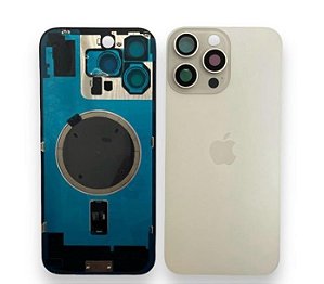 TAMPA TRASEIRA IPHONE 16 PRO MAX COMPLETA BRANCO TITANIUM
