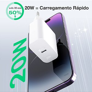 CARREGADOR PD 20W MAX 1HORA