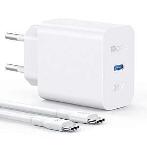 CARREGADOR PD 20W MAX E CABO 3A TIPO C 1HORA