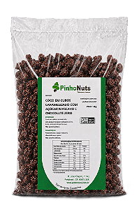 Coco em Cubos Caramelizado com Açúcar Mascavo e Chocolate Zero - Pinho Nuts