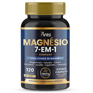 Magnésio 7 em 1 - Complexo Completo de Magnésio 60 Doses | Vitti