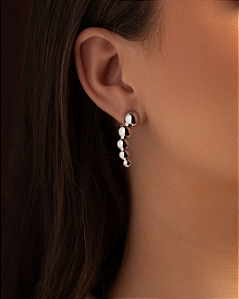 Brinco Ear Cuff Bolas Lisas Prata