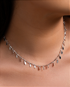 Choker Chapas Lisas Prata