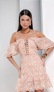 Vestido Amarração Bordado