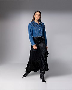 Jaqueta Jeans Bordada
