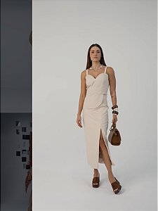 Conjunto Saia Midi Couro Ecológico