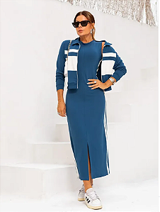 Conjunto Vestido e Casaco Moletinho