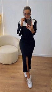 Conjunto Vestido e Casaco Moletinho