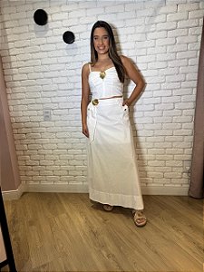 Conjunto Saia e Cropped Concha