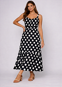 Vestido Poá Longo