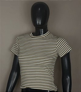 Blusa Algodão Listrada - Tamanho único