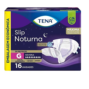 Fralda Geriátrica TENA Slip Noturna G – Máxima Proteção Durante Toda a Noite | 16 Unidades