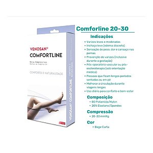 Meia Compressão 3/4 Venosan Comfortline Cotton 20-30 mmhg Curta