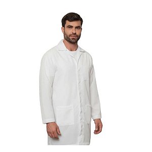 Jaleco Oxford Unissex Manga Longa Branco