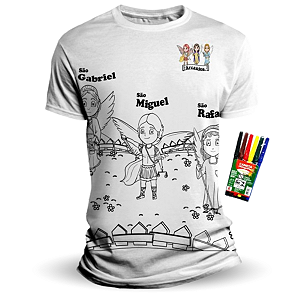 Camiseta Infantil Pinte e Lave - Arcanjos