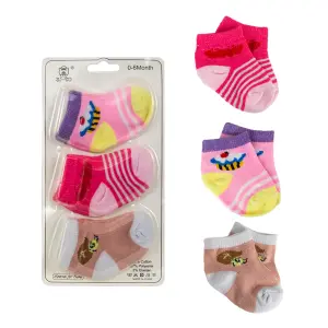 Kit 3 pares de meias Bebê Cores Sortidas