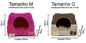 Cama Iglu e Toca Para Cachorro Luppet Luxo Azul Poa Tamanho:G