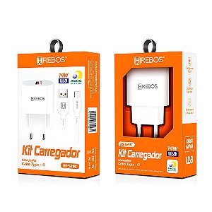 Carregador Completo Turbo 14W Tipo C Hrebos HS-529C