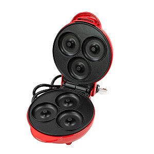 Mini Maquina Forma Elétrica Retro De Fazer Waffles Donuts Rosquinhas Cor:Preto