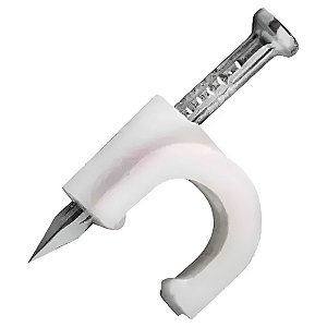 Fixador Fio Branco Coaxial Grampo Utilidade Multiuso