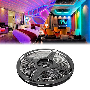 Fita Led Rgb Controle Celular 5 Metros 5v USB com Controle Para Tv Pc Decoração