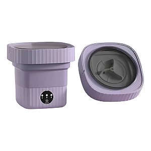 Mini Máquina De Lavar Roupas Dobrável Portátil 12 Litros Cor:Lilás