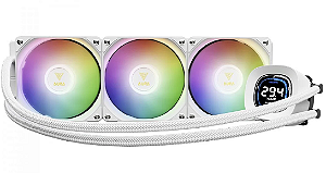 Water Cooler Gamdias Aura GL 360 Digital WH, 360mm, ARGB, Intel/AMD, Branco - AURA-GL360-DIGITAL-WH