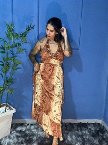 Vestido Indiano Amarração Costas Nua