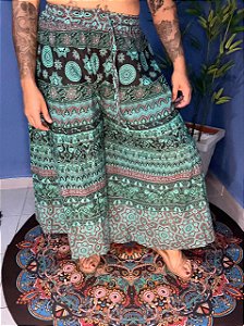 Calça Pantalona Estampada Indiana Confortável