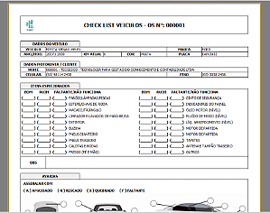 Relatório de OS com Check List de Veículos (CHOS001008)