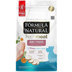 Fórmula Natural Super Premium Fresh Meat Cães Adultos Portes Mini e Pequeno Frango, Mandioca e Alecrim 1kg
