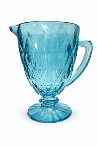 Jarra de Vidro Diamond Azul Tifany 1 Litro para Água e Suco