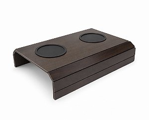 Esteira para Braço de Sofá MDF Laminado Tabaco Claro com 2 Porta Copos 38x28,5cm