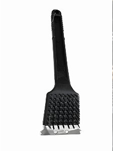 Escova para Grelha com Cerdas em Aço Inox 30cm Preta
