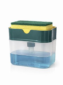 Dispenser de Detergente KE Home com Porta Esponja 11x13cm