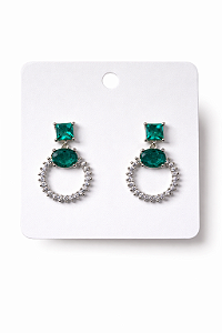 Brinco Círculo Esmeralda Lux