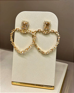 Brinco Crystal Heart