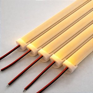 BARRA LED 4014 - 12v - 3000K - BRANCO QUENTE - 100cm - 28w - COM CALHA DE PROTEÇÃO LEITOSA