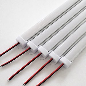 BARRA LED 4014 - 24v - 6000K - BRANCO FRIO - 100cm - 28w - COM CALHA DE PROTEÇÃO LEITOSA