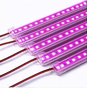 BARRA LED 5054 - 12v - ROSA- 100cm - 18w - COM CALHA DE PROTEÇÃO TRANSPARENTE