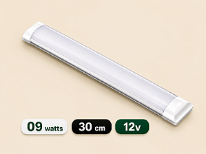 LUMINÁRIA LED SLIM 12 VOLTS - 09 WATTS - 30 CM - 6500K - BRANCO FRIO
