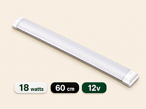 LUMINÁRIA LED SLIM 12 VOLTS - 18 WATTS - 60 CM - 6500K - BRANCO FRIO