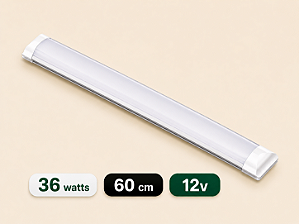 LUMINÁRIA LED SLIM 12 VOLTS - 36 WATTS - 60 CM - 6500K - BRANCO FRIO