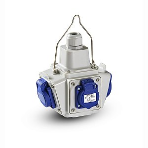 Painel de Tomada Suspenso 4 Tomadas 16A 3 Polos com Cabo 3 x 2,5 mm² 230V