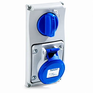 Tomada Industrial com Bloqueio Mecânico Painel Vertical Famatel Speed Pro 16A 2P+T 220/240V IP54
