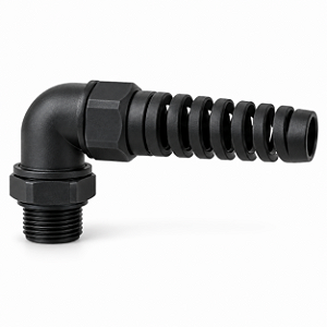 Prensa-Cabo 90° Flexível de Poliamida HUMMEL M25 para Cabo 9–16 mm Preto