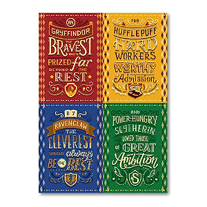 Placa Decorativa Harry Potter Casas (Media 21x30 cm)